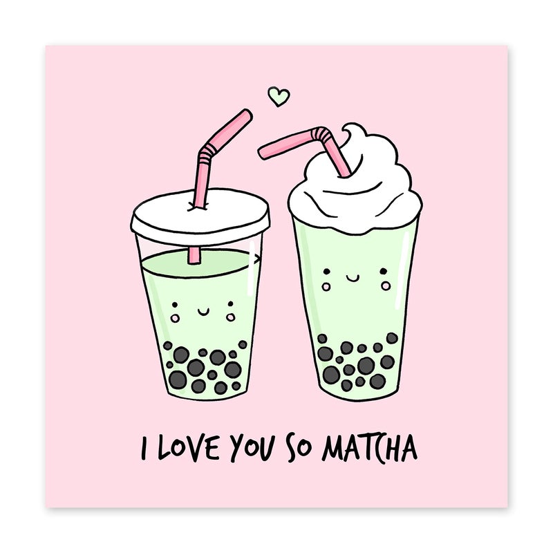 Central 23 - Cute Anniversary Card -"I Love You So Matchaâ€ - Funny Pun - Birthday or Love Card - Wife Husband Partner Fiance Girlfriend & Boyfriend Women Men - Comes with Fun Stickers - Image 2